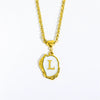 Stainless Steel And Titanium Steel Letters Numbers Text Dripping Oil Stereo Electroplated Necklace Ochain