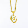 Stainless Steel And Titanium Steel Letters Numbers Text Dripping Oil Stereo Electroplated Necklace Ochain