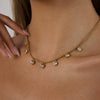 Stainless Steel And Titanium Steel Love Beaded Necklace With Electroplating For Women