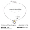 Stainless Steel And Titanium Steel Love Contrast Color Pendant Necklace With Geometric Pattern And Electroplating Treatment