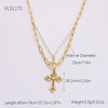 Stainless Steel And Titanium Steel Love Cross Pendant Necklace With U Shape Pattern Electroplated For Women Fashion Clavicle Chain