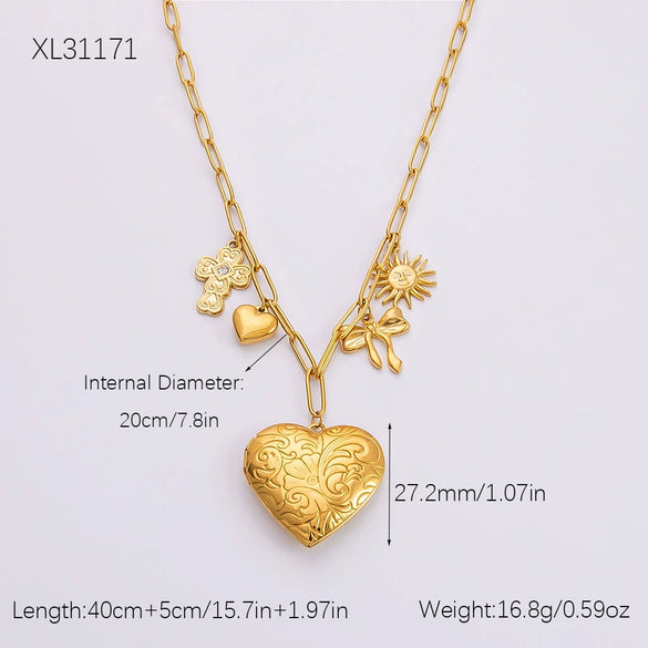 Stainless Steel And Titanium Steel Love Cross Pendant Necklace With U Shape Pattern Electroplated For Women Fashion Clavicle Chain