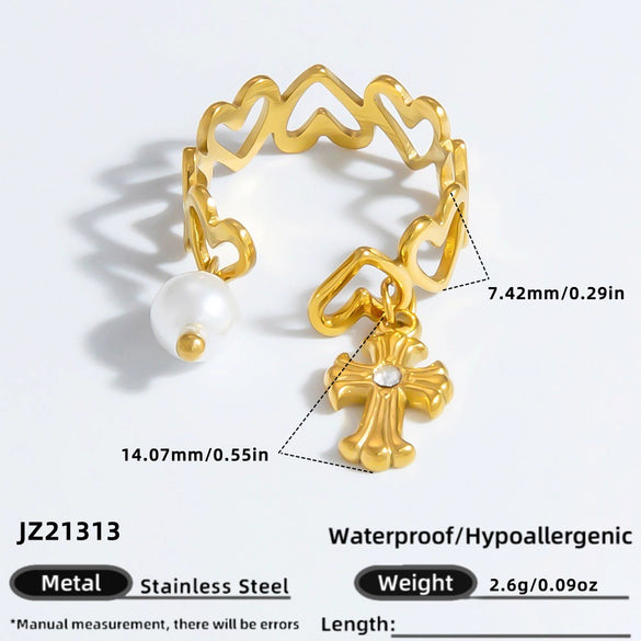 Stainless Steel And Titanium Steel Love Cross Pendant Necklace With U Shape Pattern Electroplated For Women Fashion Clavicle Chain