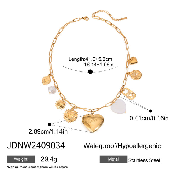 Stainless Steel And Titanium Steel Love Photo Box Pendant Necklace With Electroplating For Women