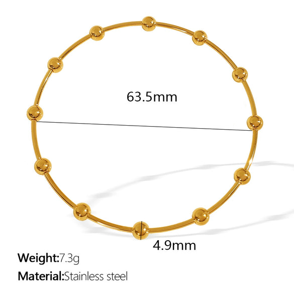 Stainless Steel And 316L Stainless Steel Minimalist Geometric Round Bead Women's Bracelet With Electroplating