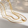 Stainless Steel And Titanium Steel Multilayer Bead Chain With Diamond Stacked Geometric Necklace Electroplated Light Luxury Women's Jewelry