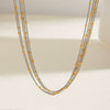 Stainless Steel And Titanium Steel Multilayer Stacked Geometric Style Necklace With Electroplating Treatment For Women