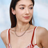 Stainless Steel And Titanium Steel Multilayer Stacked Geometric Style Necklace With Electroplating Treatment For Women
