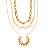 Stainless Steel And Titanium Steel Natural Geometric Style Bead Necklace With Electroplating