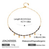 Stainless Steel And Titanium Steel Natural Stone Crystal Pendant Necklace With Electroplating For Women