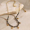 Stainless Steel And Titanium Steel Natural Stone Crystal Pendant Necklace With Electroplating For Women