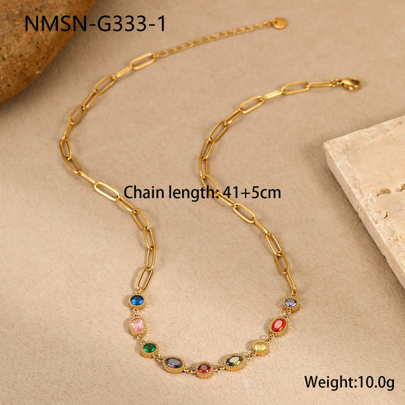 Stainless Steel And Titanium Steel Necklace And Bracelet With Heart Water Drop Bell Pattern Electroplated Fashion Style