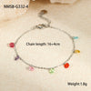 Stainless Steel And Titanium Steel Necklace And Bracelet With Heart Water Drop Bell Pattern Electroplated Fashion Style