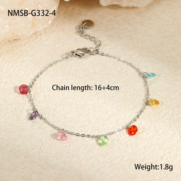 Stainless Steel And Titanium Steel Necklace And Bracelet With Heart Water Drop Bell Pattern Electroplated Fashion Style