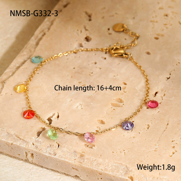 Stainless Steel And Titanium Steel Necklace And Bracelet With Heart Water Drop Bell Pattern Electroplated Fashion Style