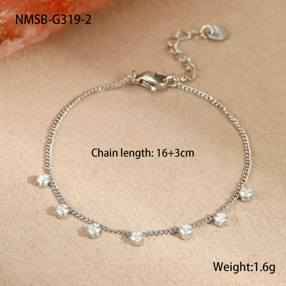 Stainless Steel And Titanium Steel Necklace And Bracelet With Heart Water Drop Bell Pattern Electroplated Fashion Style