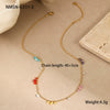 Stainless Steel And Titanium Steel Necklace And Bracelet With Heart Water Drop Bell Pattern Electroplated Fashion Style