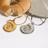 Stainless Steel And Titanium Steel Necklace Light Luxury Niche Jewelry With Electroplating Conch Flat Snake Chain For Women