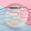 Stainless Steel And Titanium Steel Necklace Rectangular Cut Out Heart Pendant Cross Chain Geometric Style