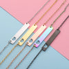 Stainless Steel And Titanium Steel Necklace Rectangular Cut Out Heart Pendant Cross Chain Geometric Style