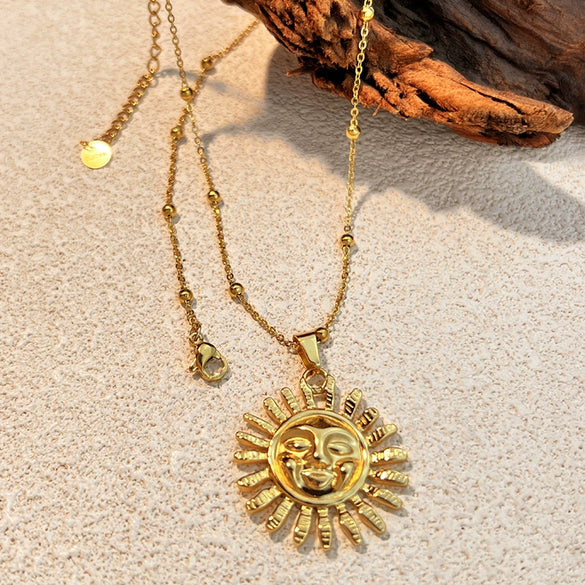 Stainless Steel And Titanium Steel Necklace U Shaped Retro Electroplated Jewelry