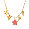 Stainless Steel And Titanium Steel Necklace With Peach Blossom And Starfish Pendant Light Luxury Niche Style Electroplated For Women