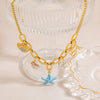 Stainless Steel And Titanium Steel Ocean Animal Zodiac Heart Star Multipendant Clavicle Chain Necklace With Electroplating