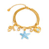 Stainless Steel And Titanium Steel Ocean Animal Zodiac Heart Star Multipendant Clavicle Chain Necklace With Electroplating