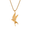 Stainless Steel And Titanium Steel Peace Pigeon Pendant Necklace Electroplating Design