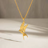 Stainless Steel And Titanium Steel Peace Pigeon Pendant Necklace Electroplating Design