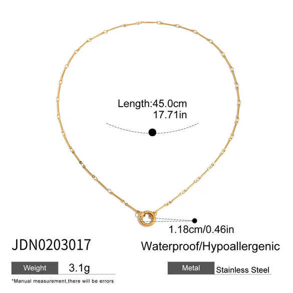 Stainless Steel And Titanium Steel Pearl Necklace Electroplated Light Luxury Niche Women's Jewelry