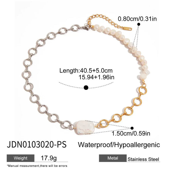 Stainless Steel And Titanium Steel Pendant Pearl Necklace For Women Electroplated Light Luxury Niche Jewelry