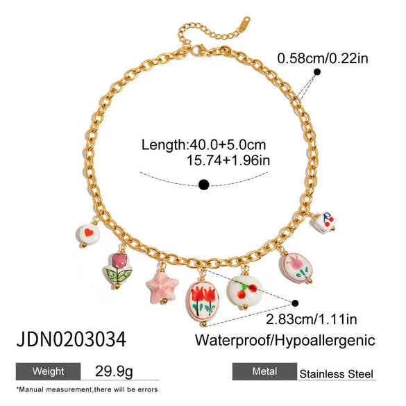 Stainless Steel And Titanium Steel Pendant Pearl Necklace For Women Electroplated Light Luxury Niche Jewelry