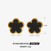 Stainless Steel And Titanium Steel Plant Flower Stud Earrings And Necklace Set For Women With Electroplating Treatment