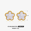 Stainless Steel And Titanium Steel Plant Flower Stud Earrings And Necklace Set For Women With Electroplating Treatment