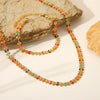 Stainless Steel And Titanium Steel Plant Flowers Geometric Electroplated Necklace And Bracelet