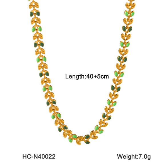 Stainless Steel And Titanium Steel Plant Flowers Geometric Electroplated Necklace And Bracelet