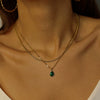 Stainless Steel And Titanium Steel Retro Geometric Drop Shape Pendant Necklace With Electroplating For Women