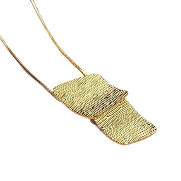 Stainless Steel And Titanium Steel Retro Minimalist U Shaped Folding Box Design Electroplated Unisex Necklace