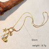 Stainless Steel And Titanium Steel Retro Minimalist Ushaped Necklace With Starfish Pearl Shell Tassel For Unisex