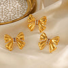 Stainless Steel And Titanium Steel Round Bow Jewelry Suit Electroplated For Women