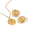 Stainless Steel And Titanium Steel Spiral Ring Pendant Necklace Electroplated Jewelry For Women