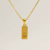 Stainless Steel And Titanium Steel Square Pendant Cross Chain Fashion Letters Numbers Text Electroplated Unisex Necklace