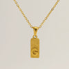 Stainless Steel And Titanium Steel Square Pendant Cross Chain Fashion Letters Numbers Text Electroplated Unisex Necklace