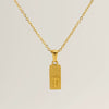 Stainless Steel And Titanium Steel Square Pendant Cross Chain Fashion Letters Numbers Text Electroplated Unisex Necklace