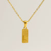 Stainless Steel And Titanium Steel Square Pendant Cross Chain Fashion Letters Numbers Text Electroplated Unisex Necklace