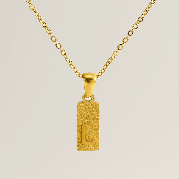 Stainless Steel And Titanium Steel Square Pendant Cross Chain Fashion Letters Numbers Text Electroplated Unisex Necklace