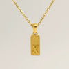 Stainless Steel And Titanium Steel Square Pendant Cross Chain Fashion Letters Numbers Text Electroplated Unisex Necklace