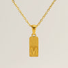 Stainless Steel And Titanium Steel Square Pendant Cross Chain Fashion Letters Numbers Text Electroplated Unisex Necklace