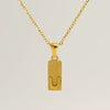 Stainless Steel And Titanium Steel Square Pendant Cross Chain Fashion Letters Numbers Text Electroplated Unisex Necklace